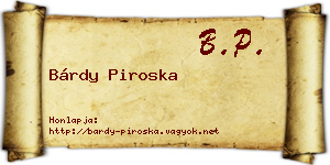 Bárdy Piroska névjegykártya